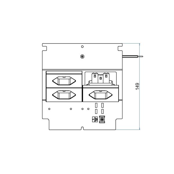 Produktbild UBD 160 166  -  Steckdoseneinsatz für 4 FLF inkl. 2x T13, weiss